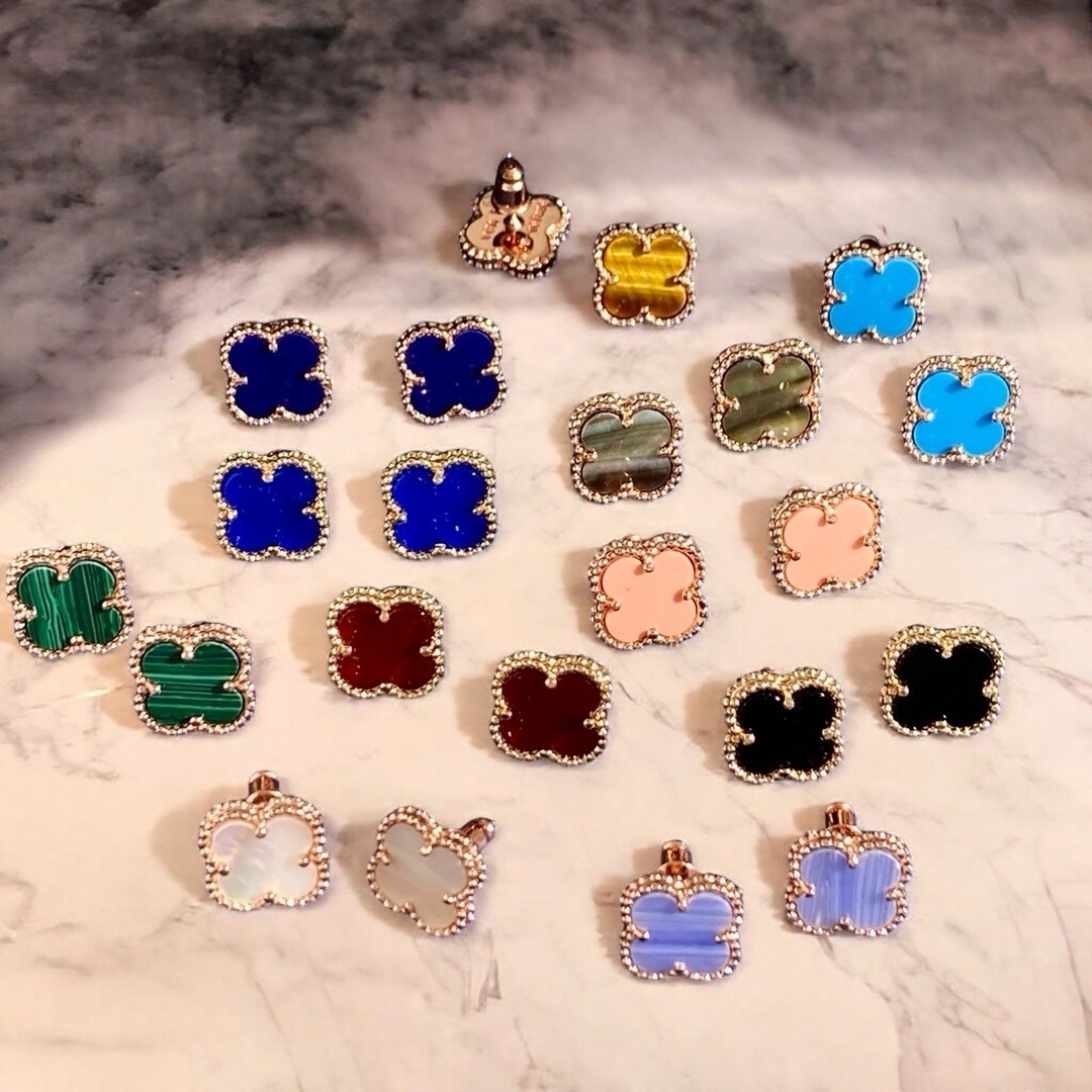 18k”經典四葉草母貝/全系列材質”高奢定製耳釘