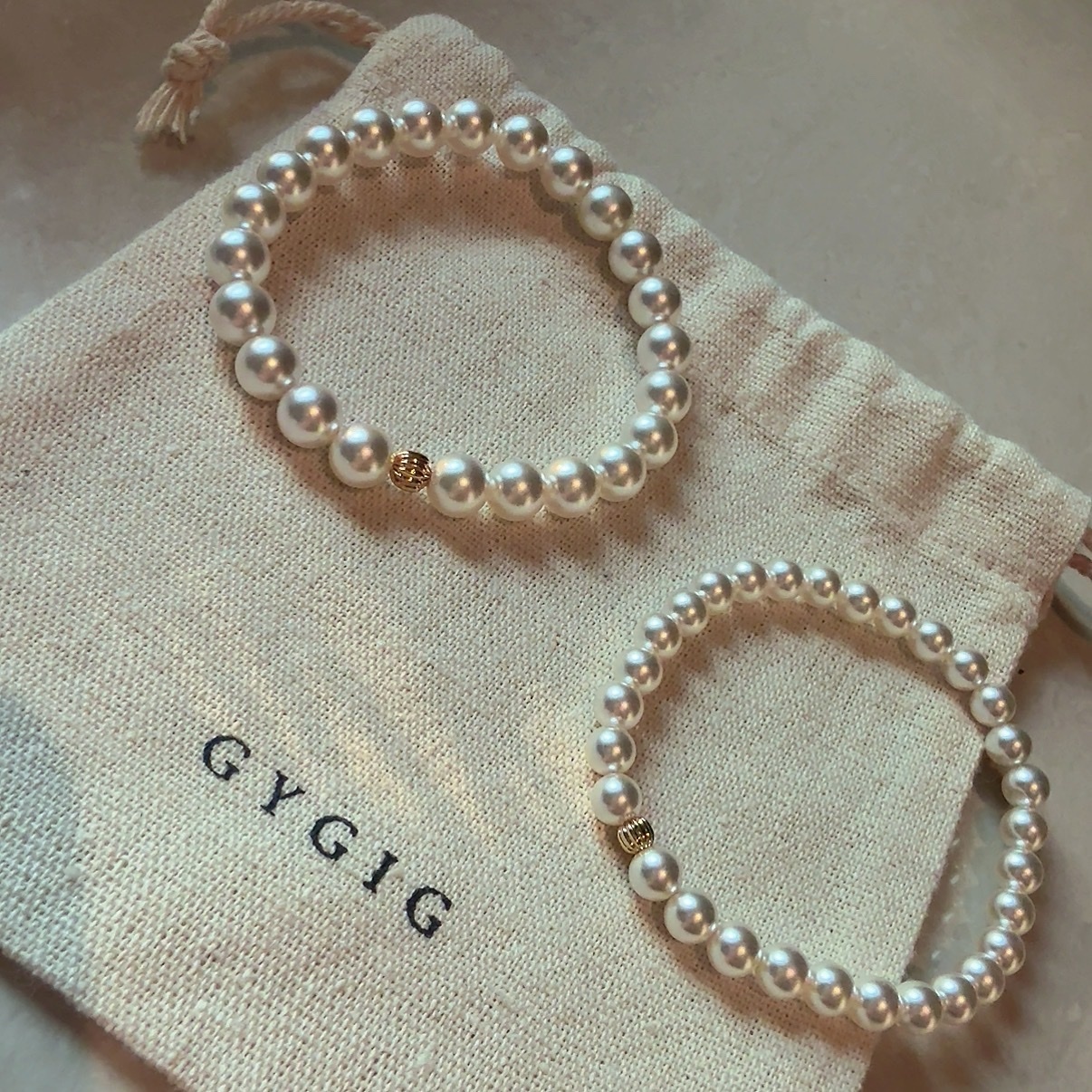 landy溫柔質量小米珍珠”金環點綴經典手鍊