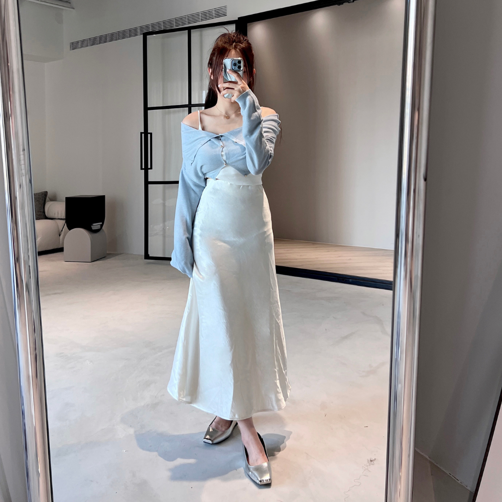 【自帶高級感】DOMISS 緞面魚尾半身裙長裙-3色 裙子(現+預)