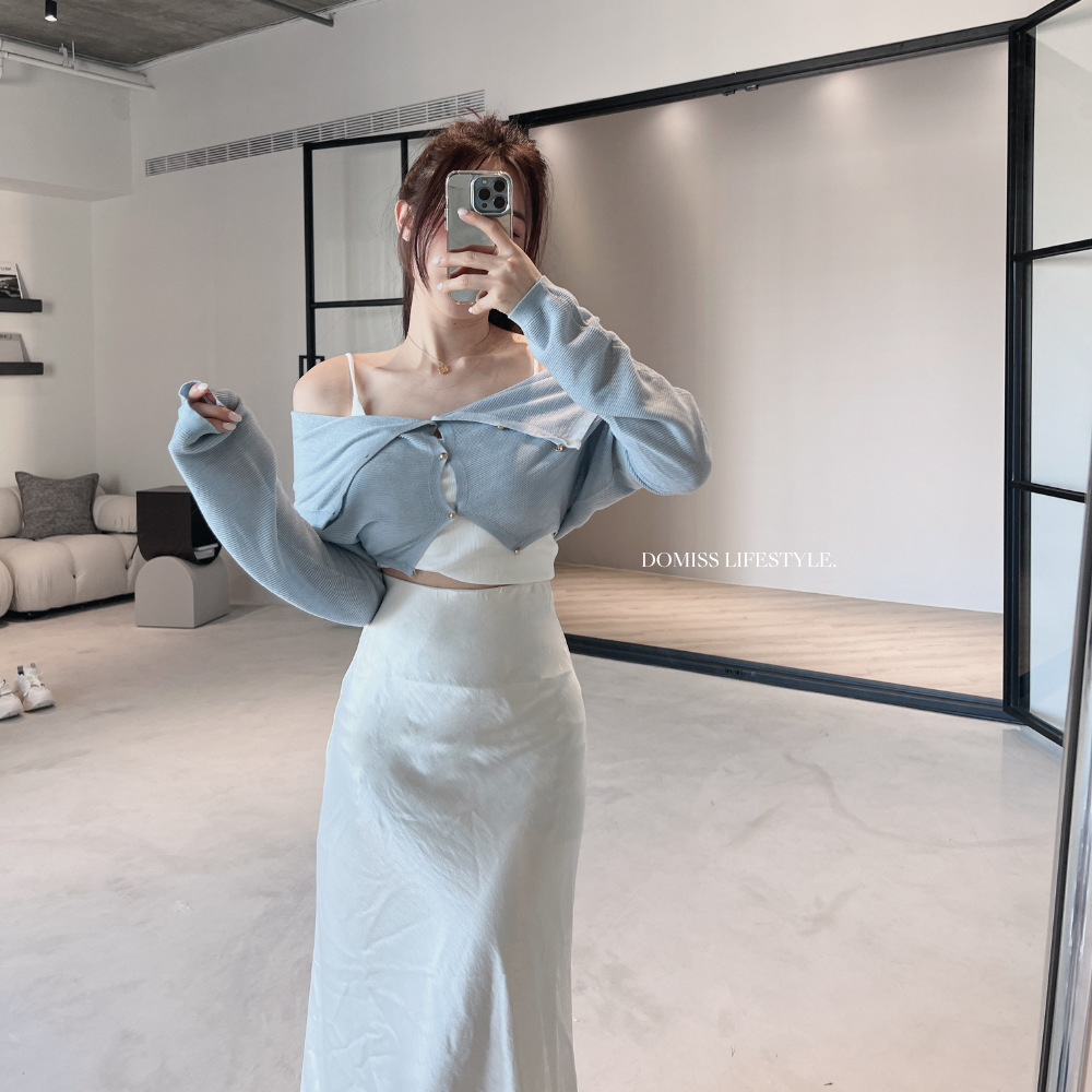 【自帶高級感】DOMISS 緞面魚尾半身裙長裙-3色 裙子(現+預)