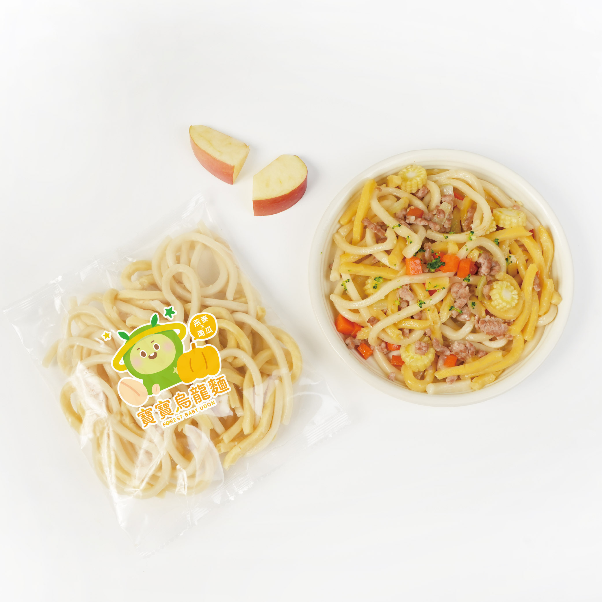 寶寶惜福良品｜繽紛寶寶烏龍麵｜南瓜X燕麥｜適合1歲以上｜1包入(100g)｜冷凍