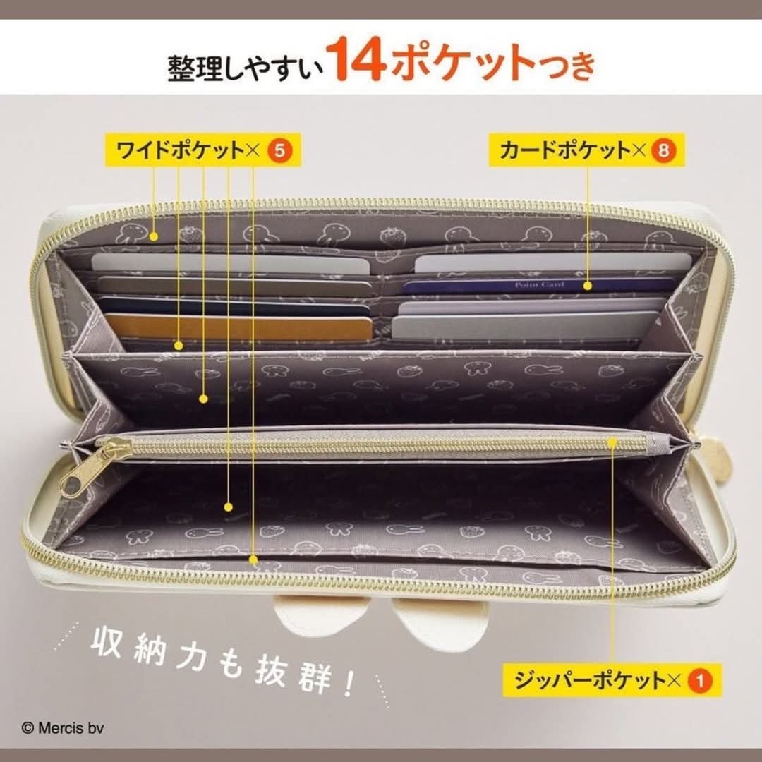 Miffy拉鍊立體耳仔長銀包