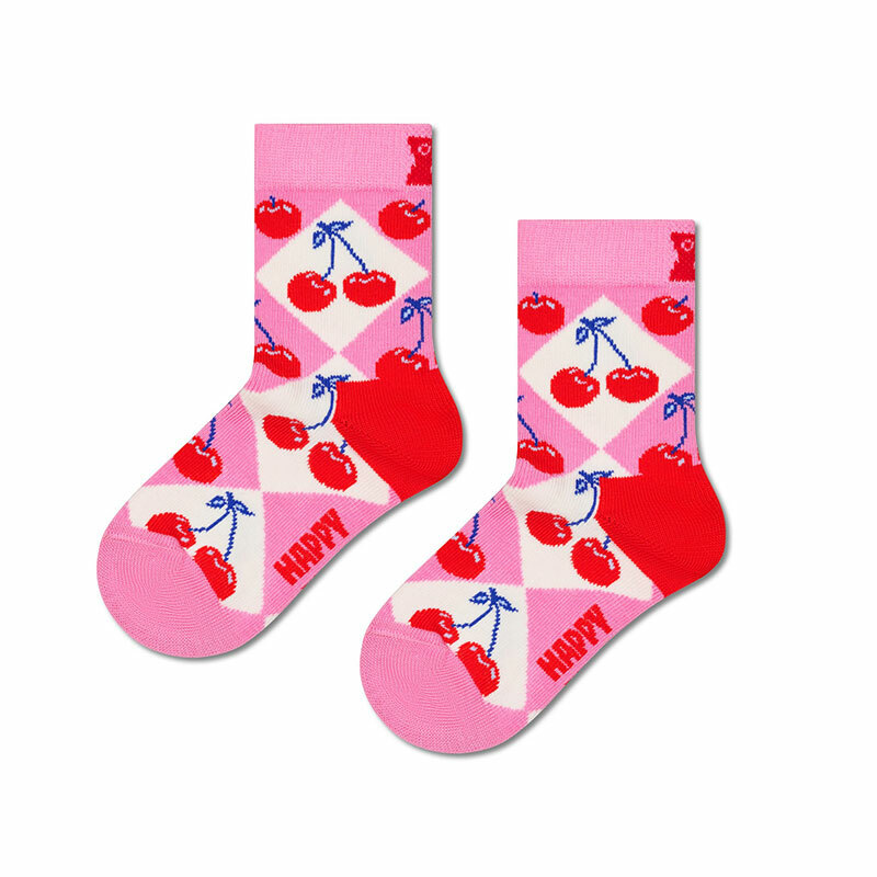 Happy Socks - 兒童襪 2件套 櫻桃