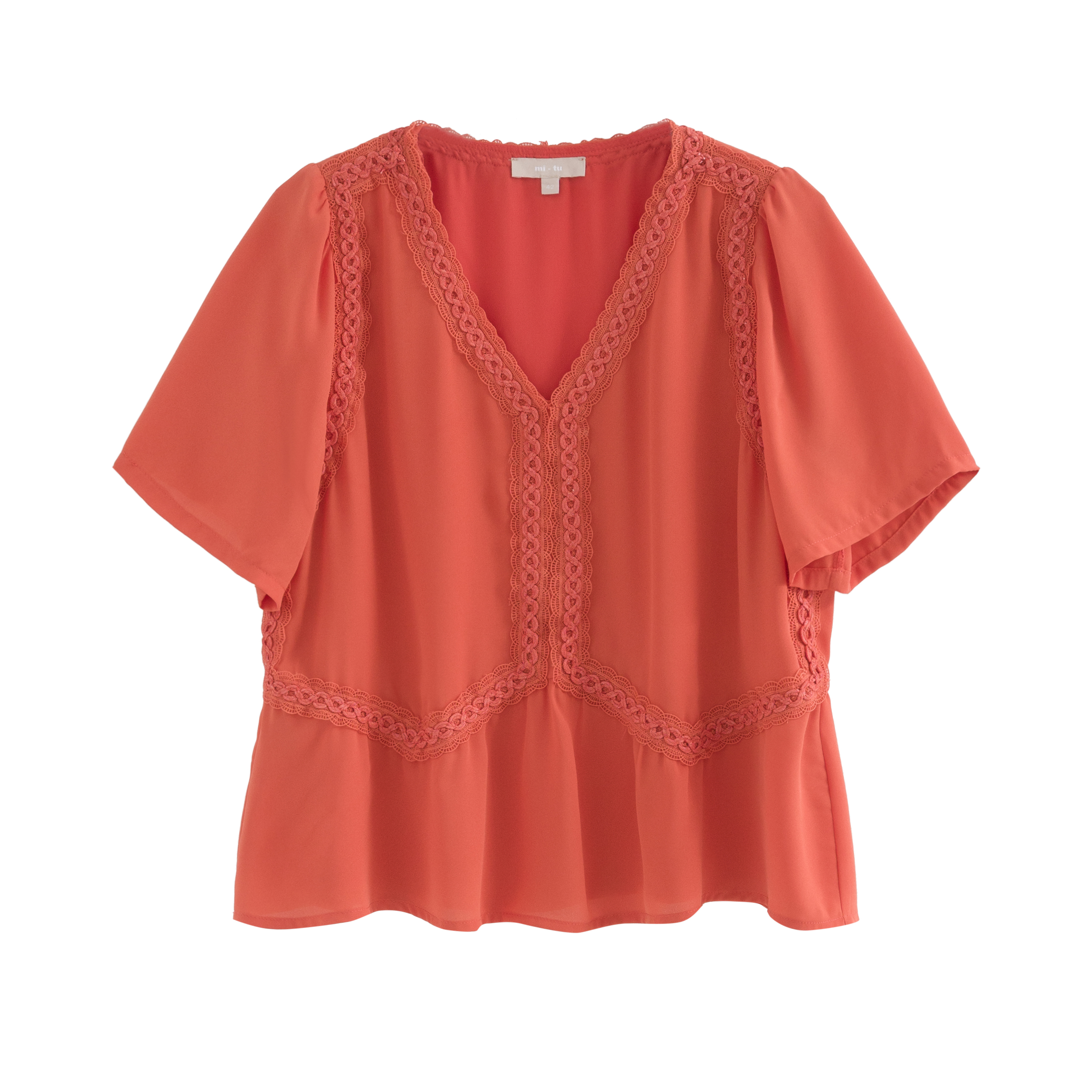 mi-tu 蕾絲短袖恤衫