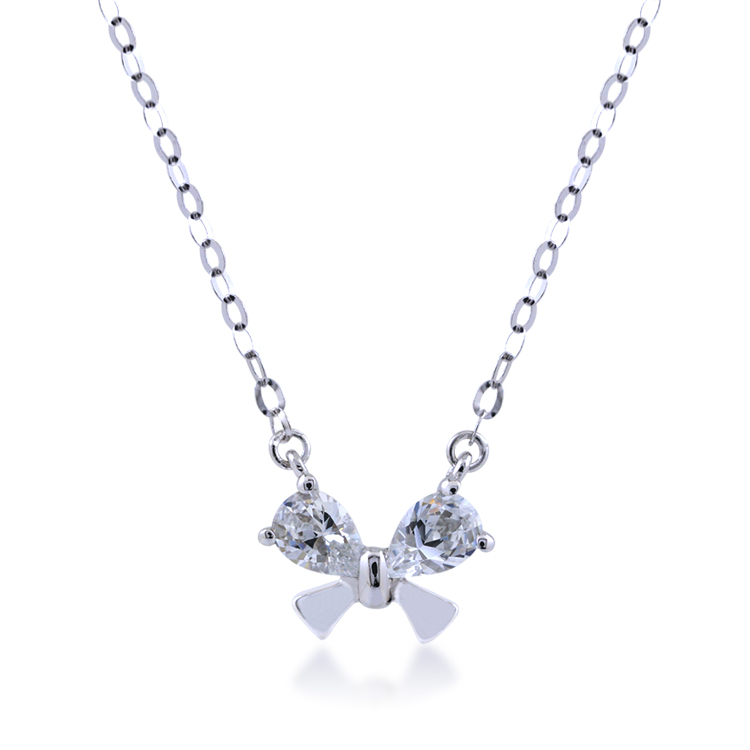 925純銀「Butterfly」晶鑽套鍊(16吋+3公分延長鍊)-SDS0002