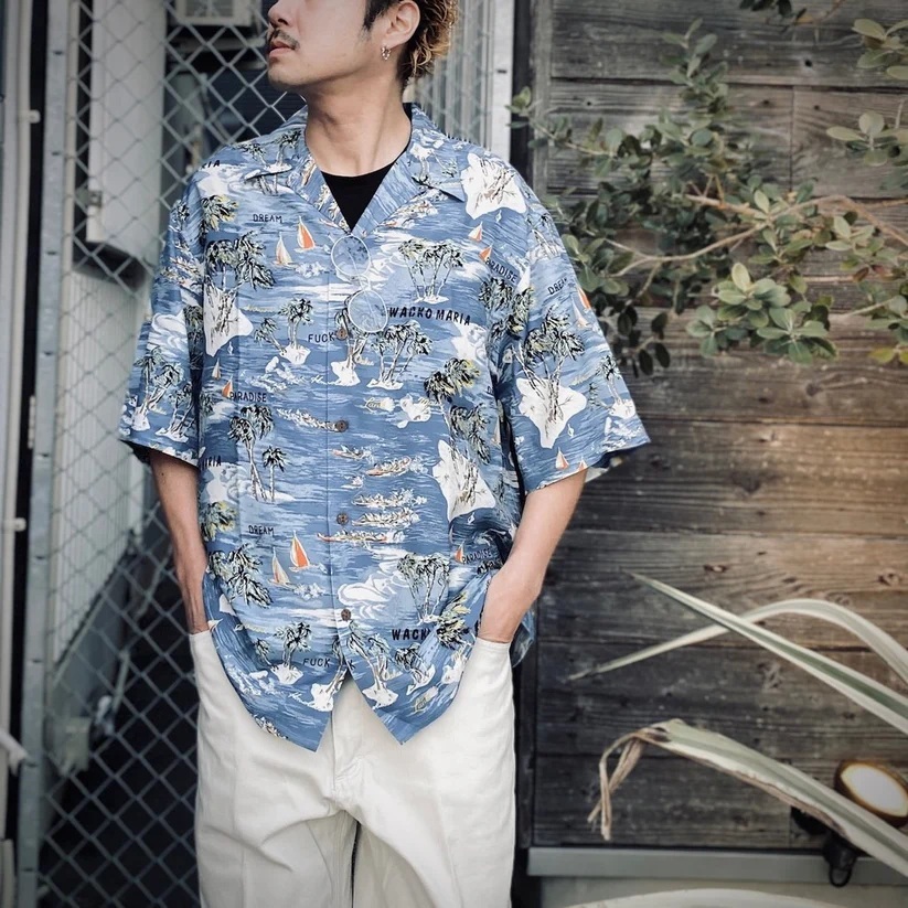WACKO MARIA 2025 HAWAIIAN SHIRT S/S #BLUE [25SSE-WMS-HI04] - PRE ORDER ITEM (預訂中)