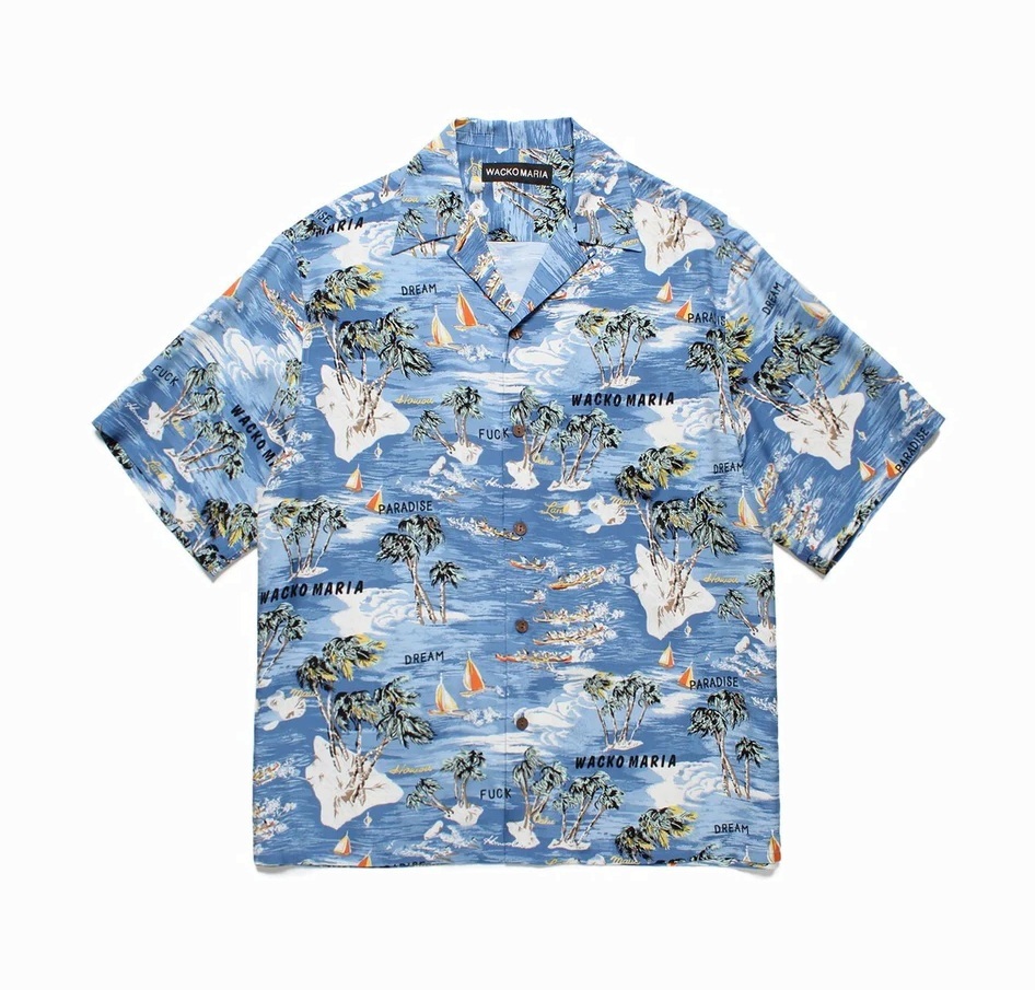 WACKO MARIA 2025 HAWAIIAN SHIRT S/S #BLUE [25SSE-WMS-HI04] - PRE ORDER ITEM (預訂中)