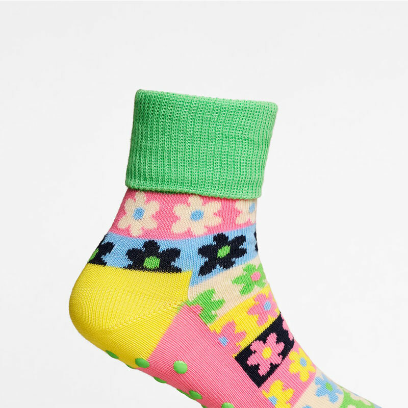 Happy Socks - Kids 2-Pack Flower Stripe Anti-Slip Socks
