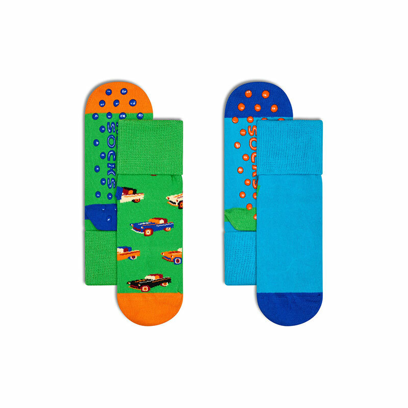Happy Socks - 兒童襪 2件套 汽車防滑
