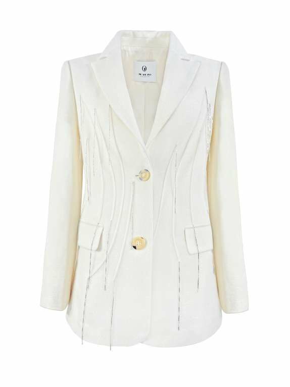 BB1HC396D1 銀霧水晶流線立體刺繡西裝外套 (官網限定)