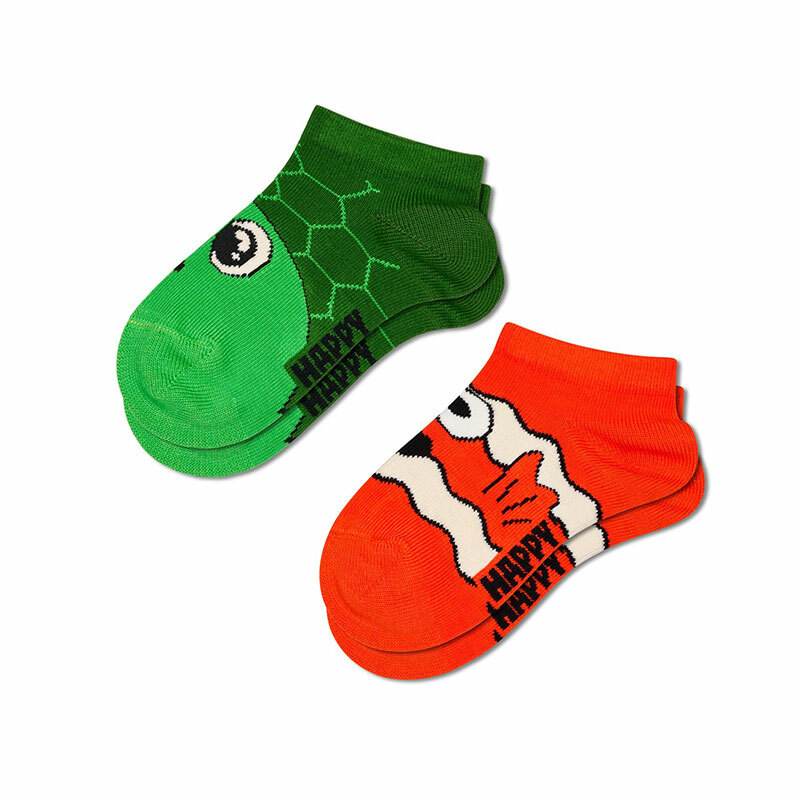 Happy Socks - 兒童襪 2件套 海龜