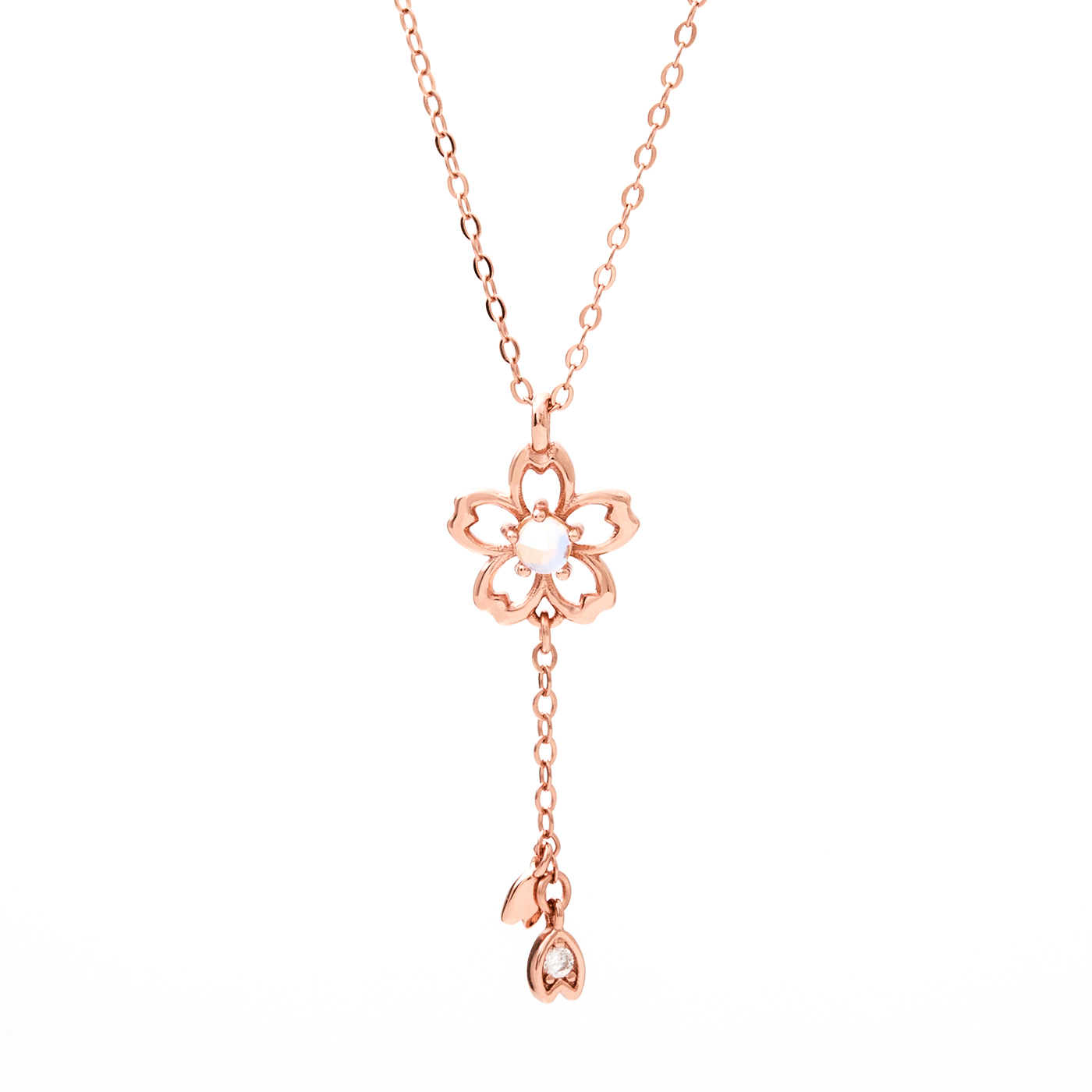 純銀,櫻花,人工月光石,項鍊,平價飾品