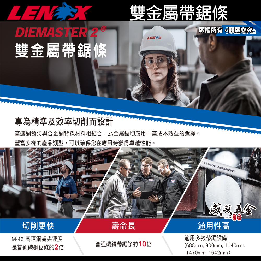 美國 LENOX 狼牌｜1140mm*14/18齒*厚0.65mm 硬質合金帶鋸片 帶鋸條｜零售-整盒5條