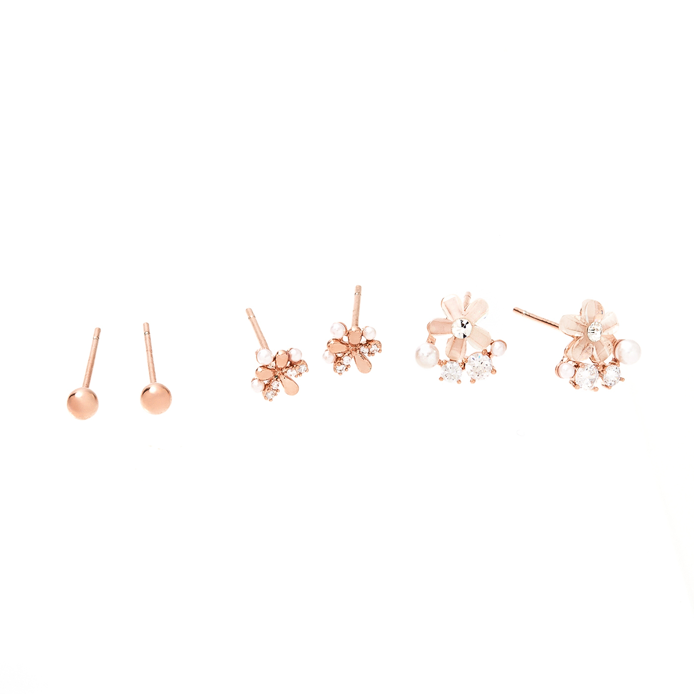 銀針,小花,珍珠,貼耳耳環,平價飾品