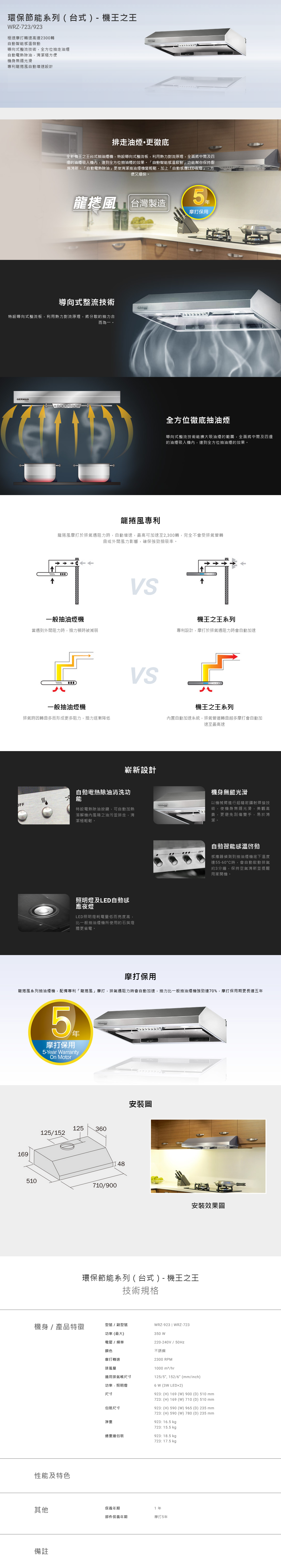 環保節能系列(台式)- 機王之王, 極速摩打轉速高達2300轉, 自動智能感溫啓動, 導向式整流技術, 自動電熱除油, 機身無縫光滑, 專利龍捲風自動增速設計