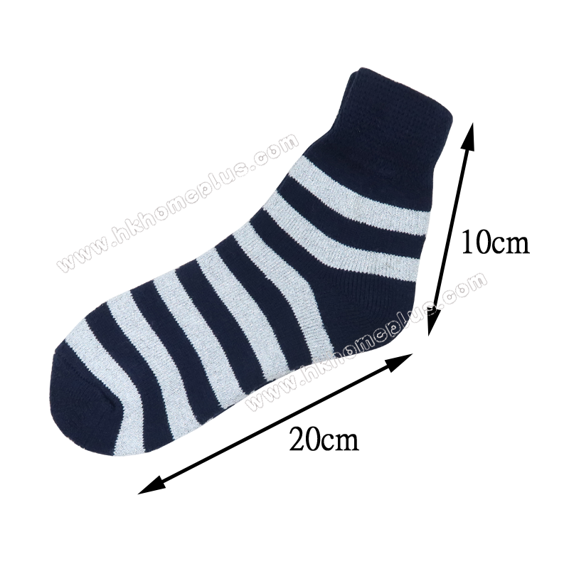 2對裝 女裝保暖銀絲間條短襪