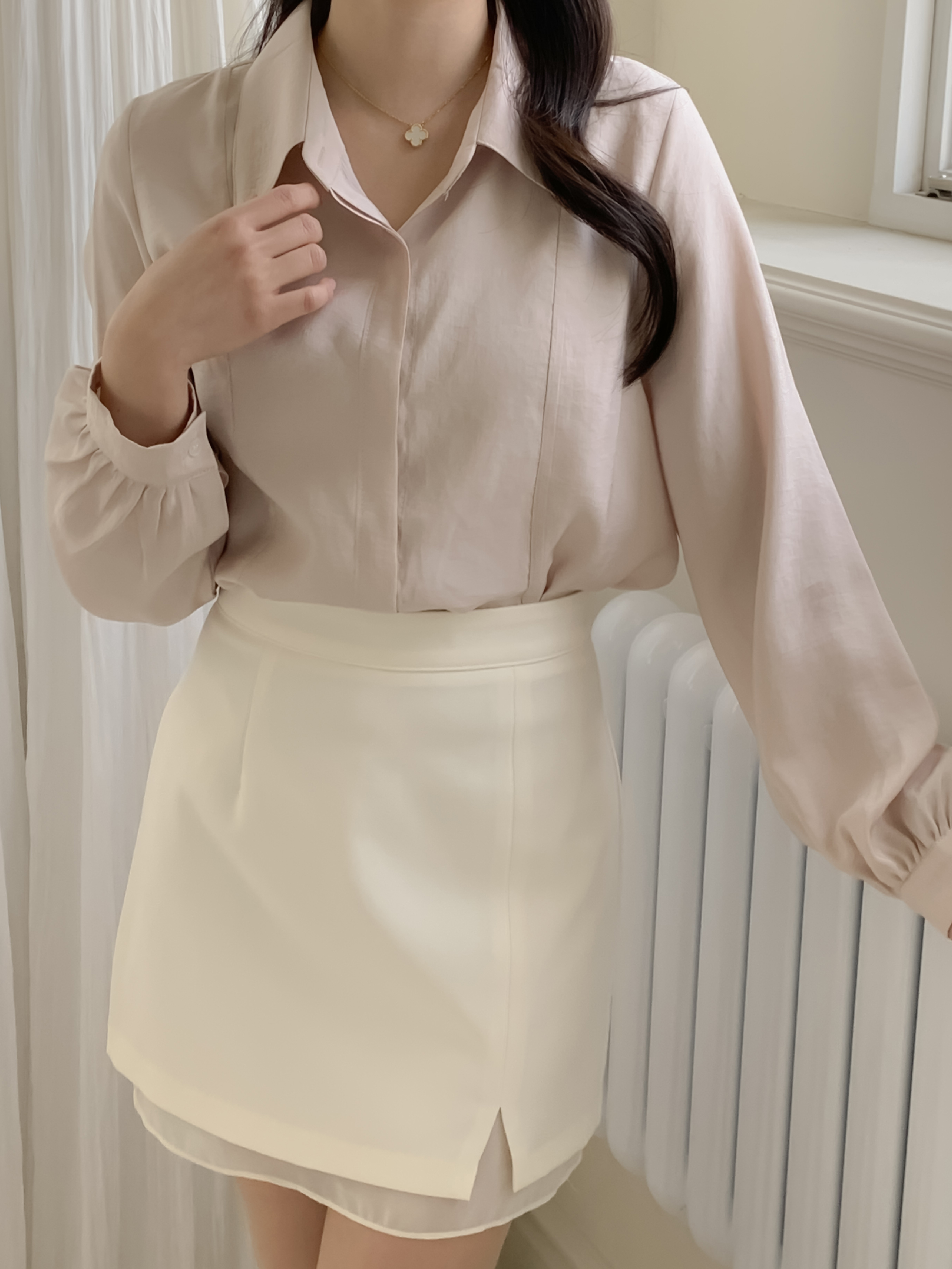 【🌸早春新品 】 雙層透紗高雅A字短裙( 2 colors)