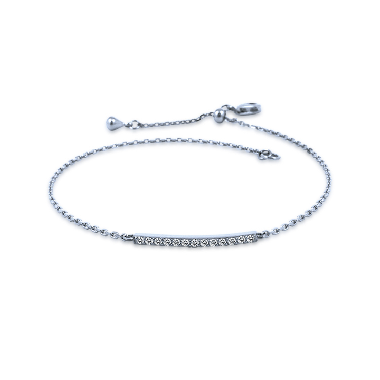 925純銀「love」晶鑽手鍊(19.5公分)-SDL0020