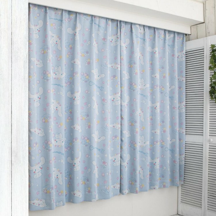 22049-CN Sanrio 玉桂狗2-3級遮光窗簾 + 窗紗 - 花花 (一套4塊) #JP-BD22-SB-601-S/SB-602-S