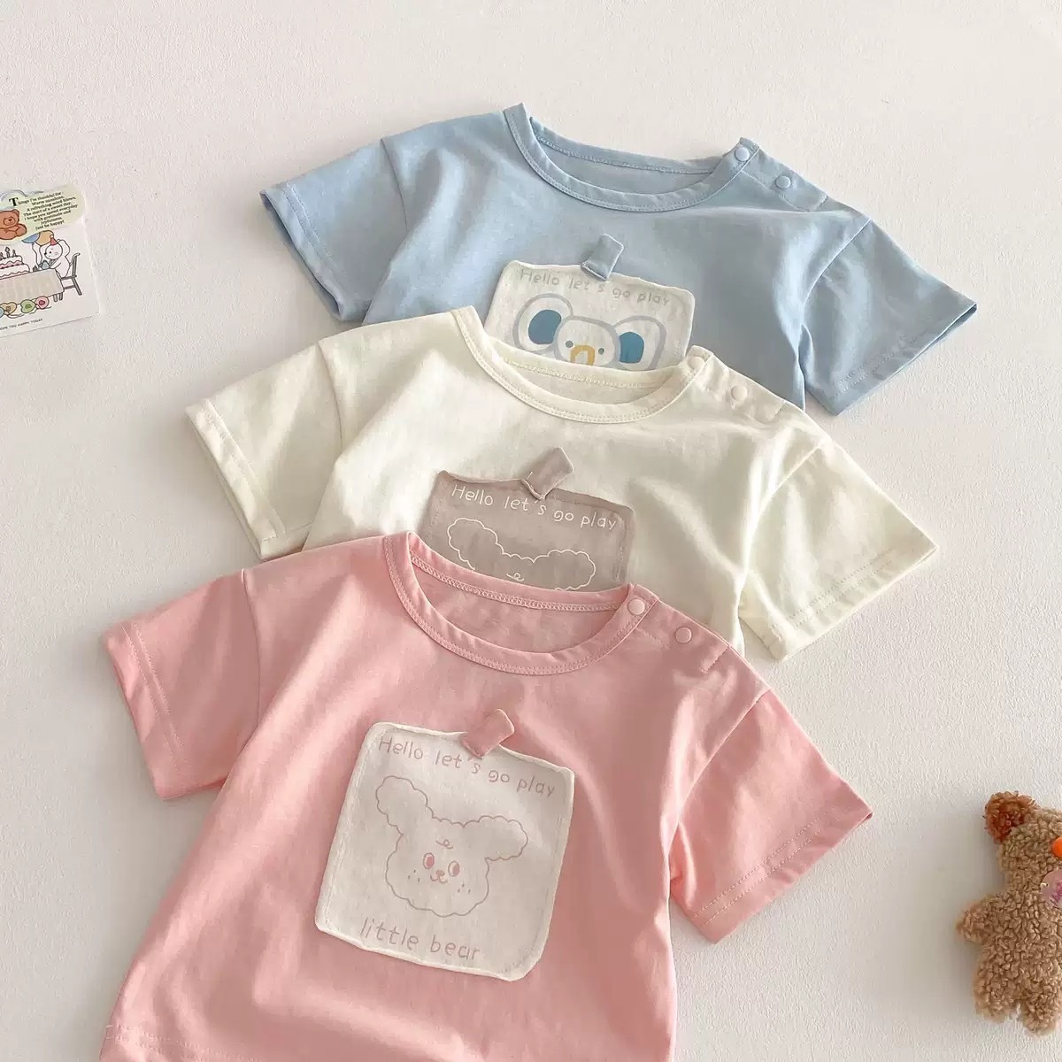 拼接貼布短袖上衣