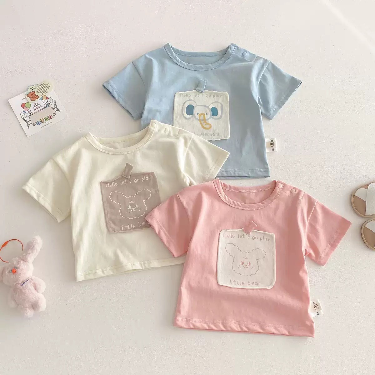 拼接貼布短袖上衣