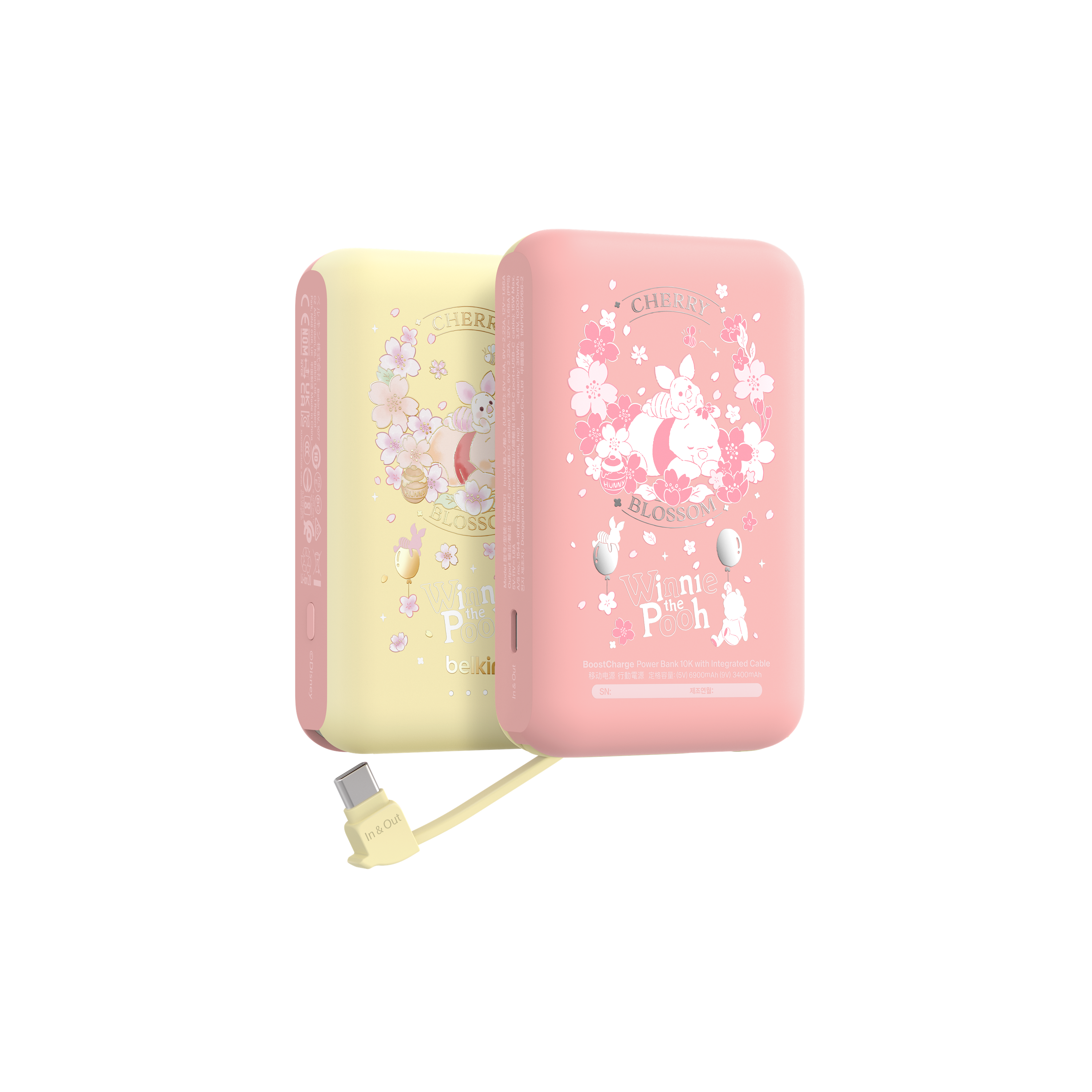 BoostCharge 便攜式行動電源 10K + 內置 USB-C 充電線 (小熊維尼, 迪士尼系列)