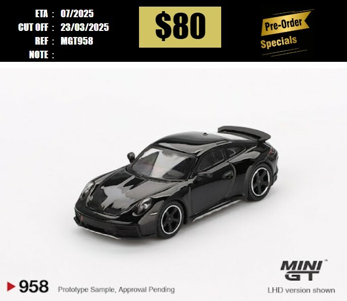 PO-$80 * MINI GT * 1:64 #958 PORSCHE 911 DAKAR BLACK RHD [OD10/03]