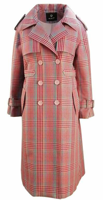 BB1AE028D1 巴黎粉格序曲長版雙排扣風衣大衣