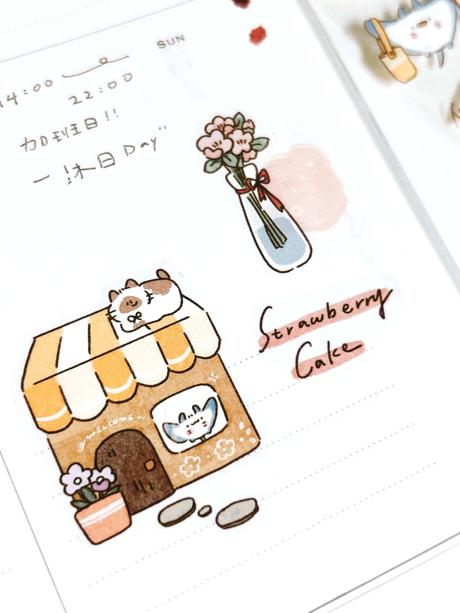 魚餅一隻熊｜下午茶時光 亮面 PET膠帶