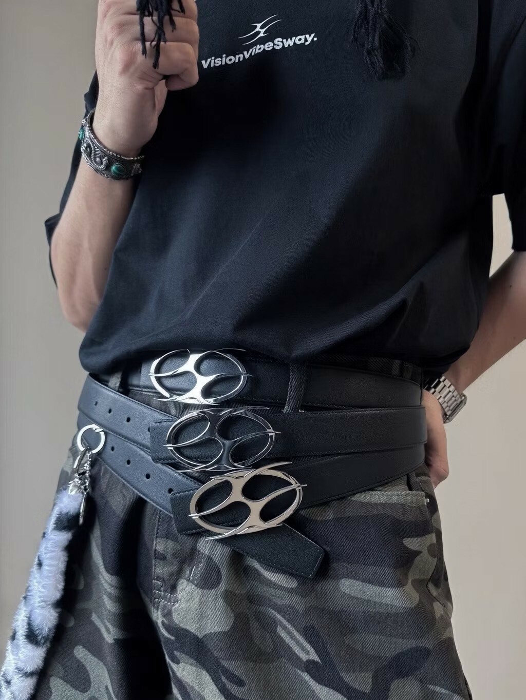 VVS/Project 金屬VVS Logo 不鏽鋼牛皮腰帶 皮帶 金屬不掉色街頭風格 LOGO Belt