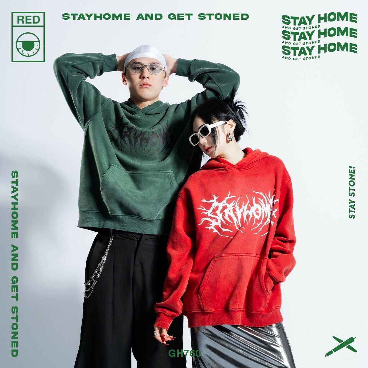 「 StayHome 」金屬圖騰Logo帽T Metallic Logo Hoodie