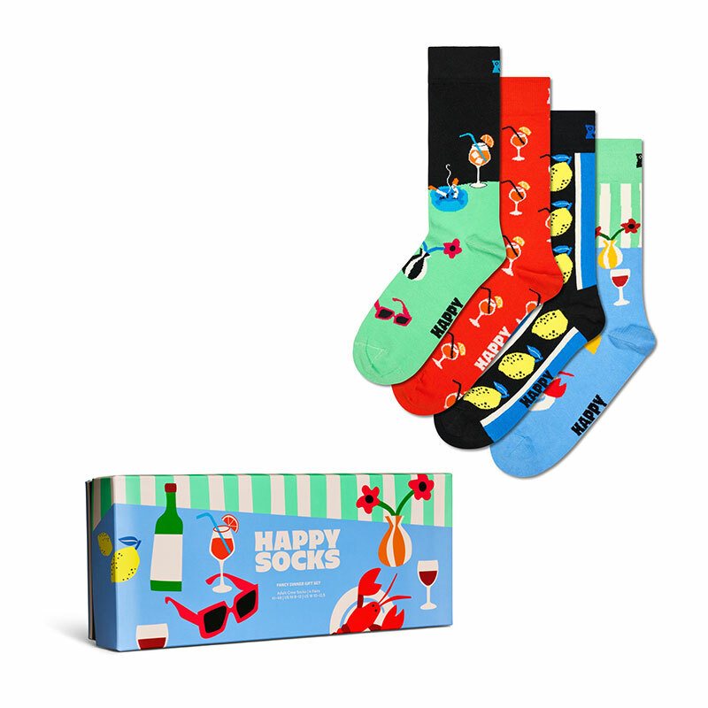 Happy Socks - 成人襪禮盒裝 精美晚餐 4件套