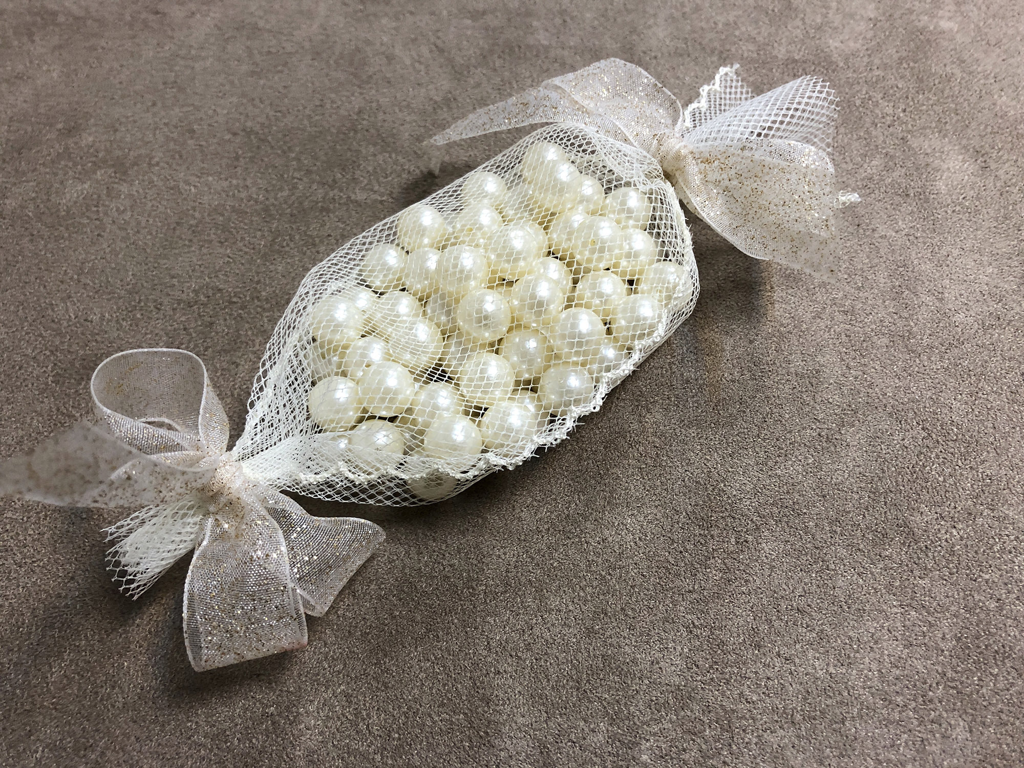 波浪口袋型緞帶 糖果袋/粗目網紗/2款寬度