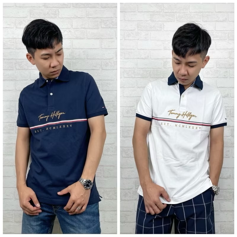 Tommy Hilfiger 電繡金字草寫 polo衫 短袖上衣