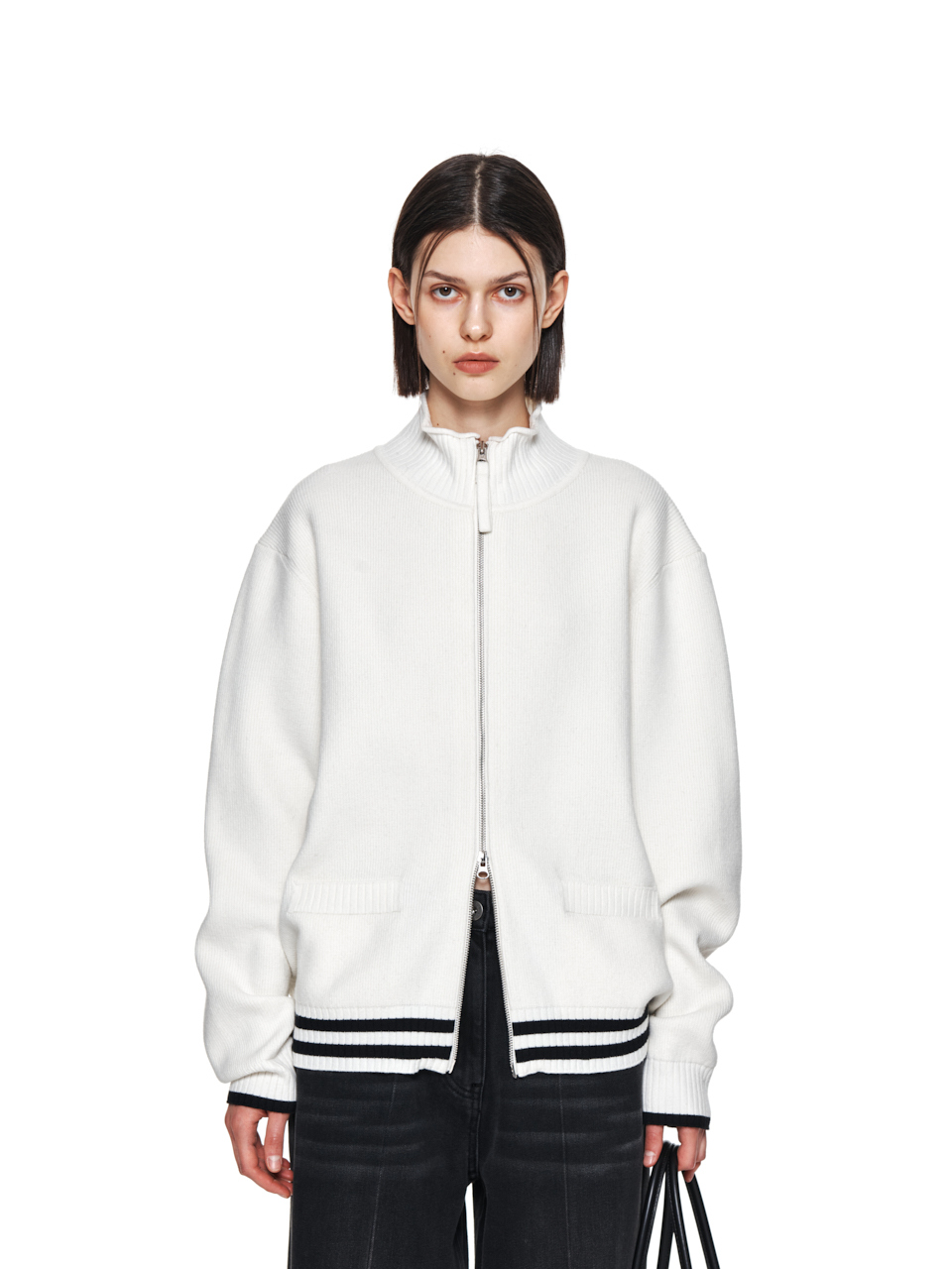 トップス MartinKim SPELLPOINT STRIPEKNITCARDIGAN MATIN KIM SPELL POINT STRIPE KNIT CARDIGAN IN BLACK – SeoulSeoul