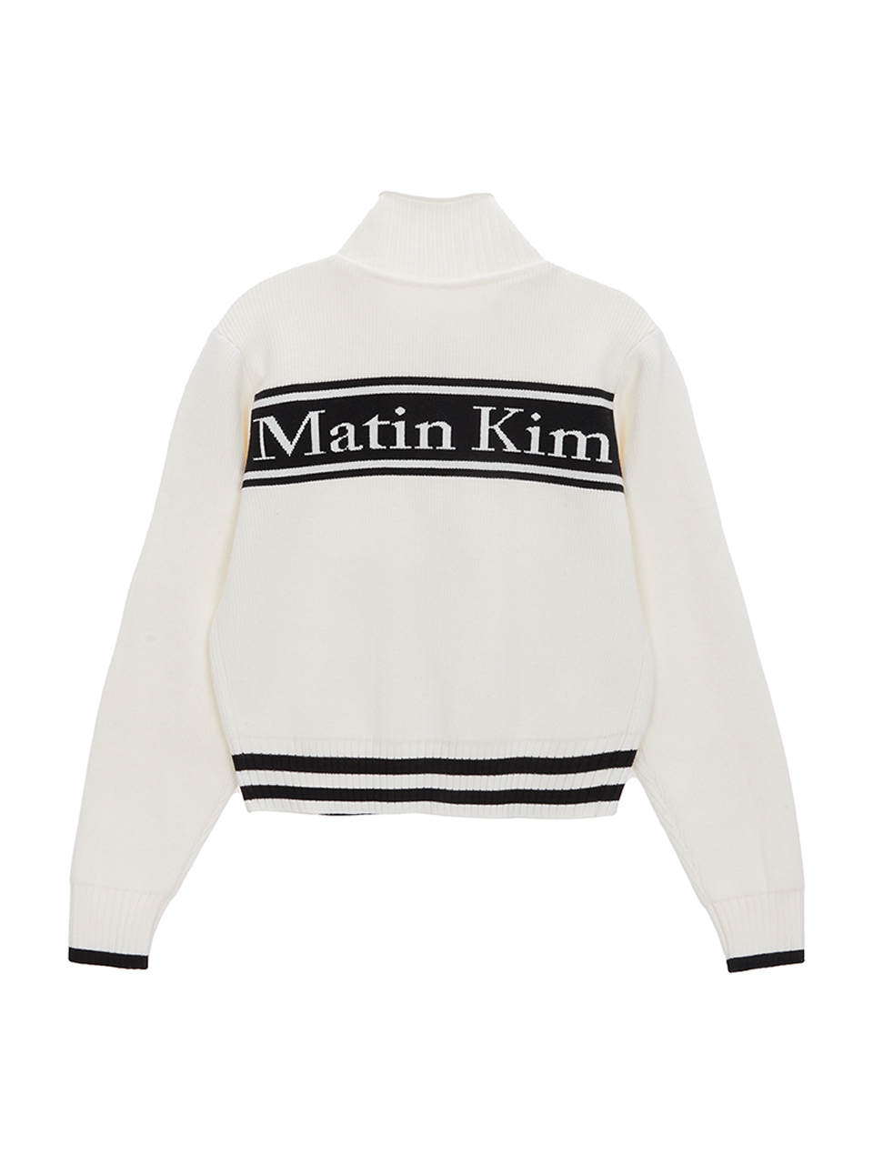 條紋針織外套 象牙白