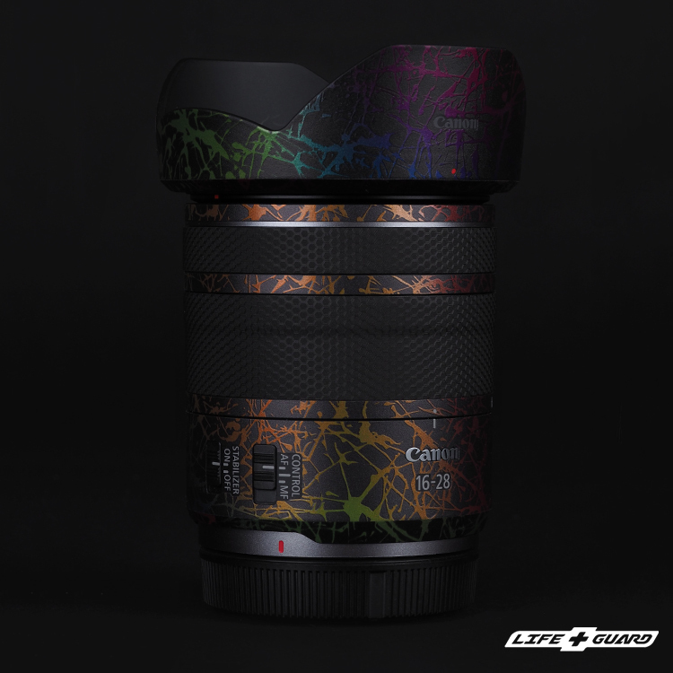 LIFE+GUARD 鏡頭貼膜安裝示意，適用 Canon RF 16-28mm F2.8 IS STM