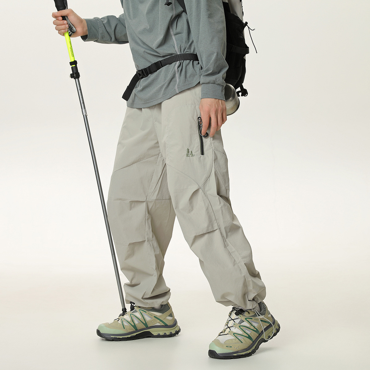 3M26 山系立體刺繡拉鍊口袋工裝褲 兩色