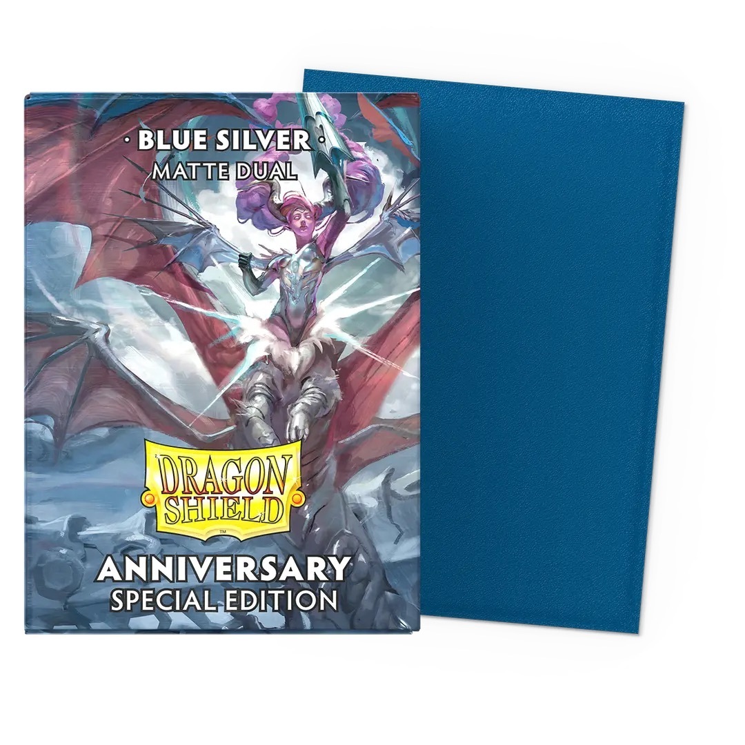 Dragon Shield 100 - Standard Deck Protector Sleeves - Dual Matte - Special Edition - Blue Silver - AT-15064