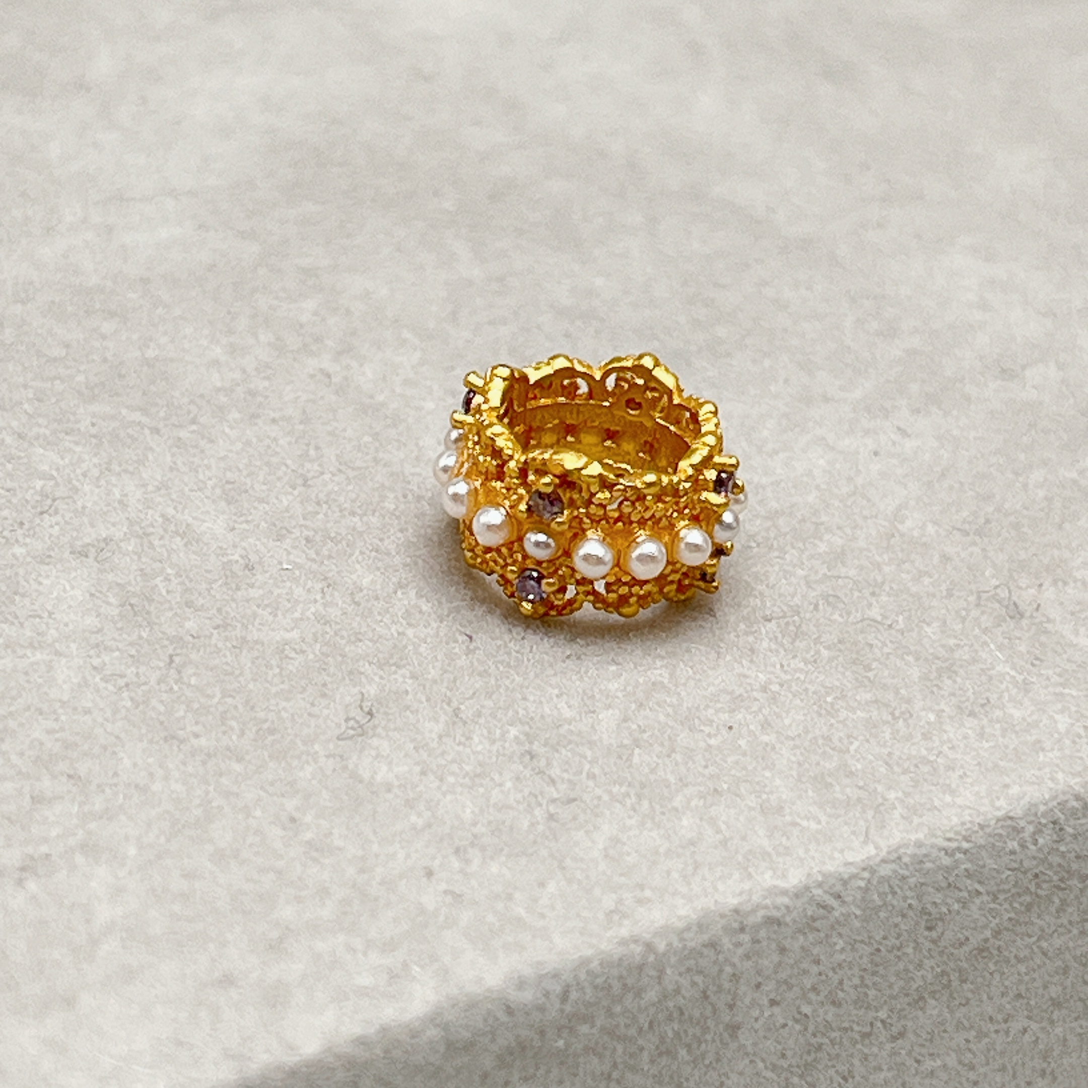 簍空珍珠｜沙金｜跑環