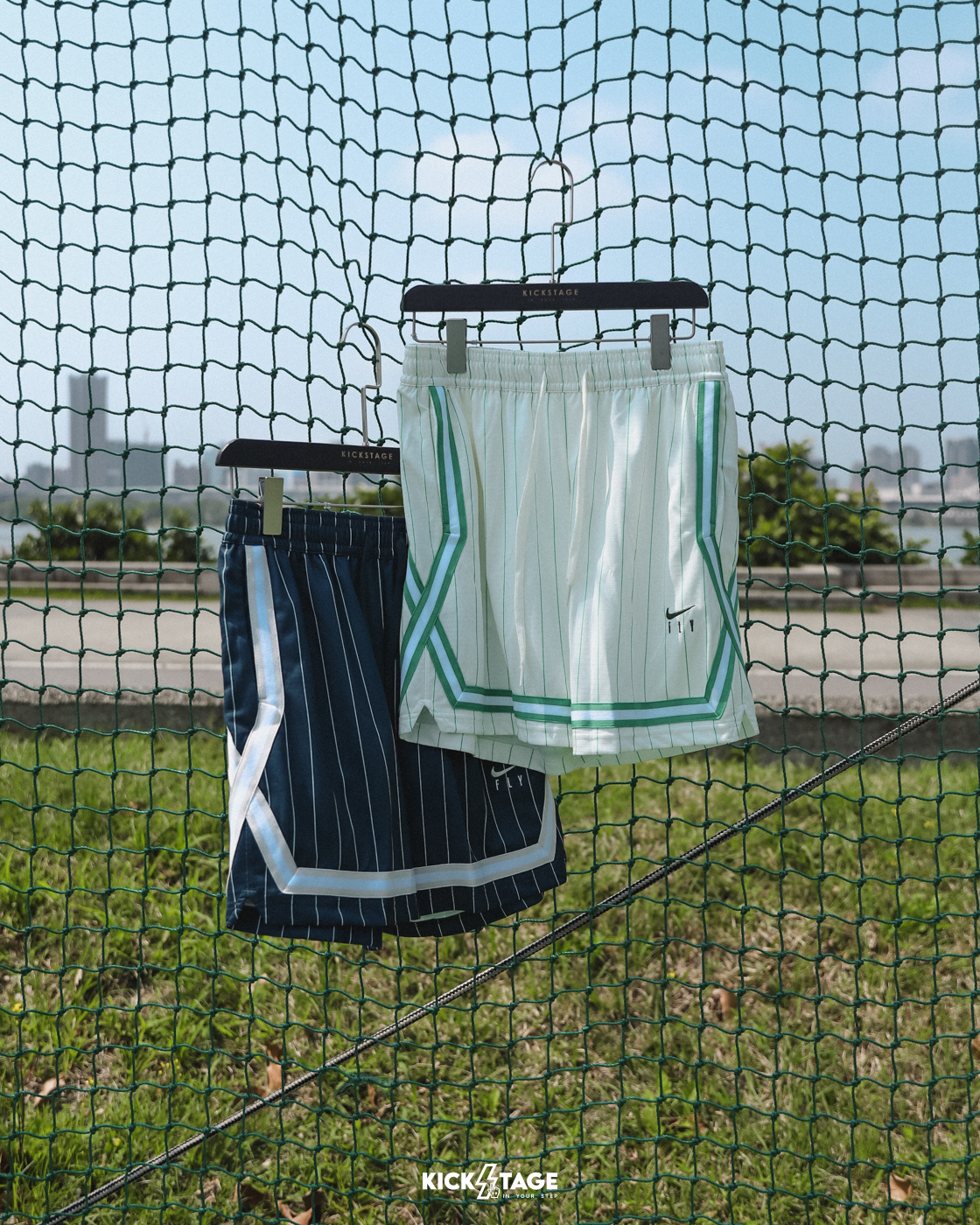 女款 NIKE W FLY CROSSOVER SHORT 白綠 藍白 籃球 條紋短褲 球褲【FZ5511】ABshorts