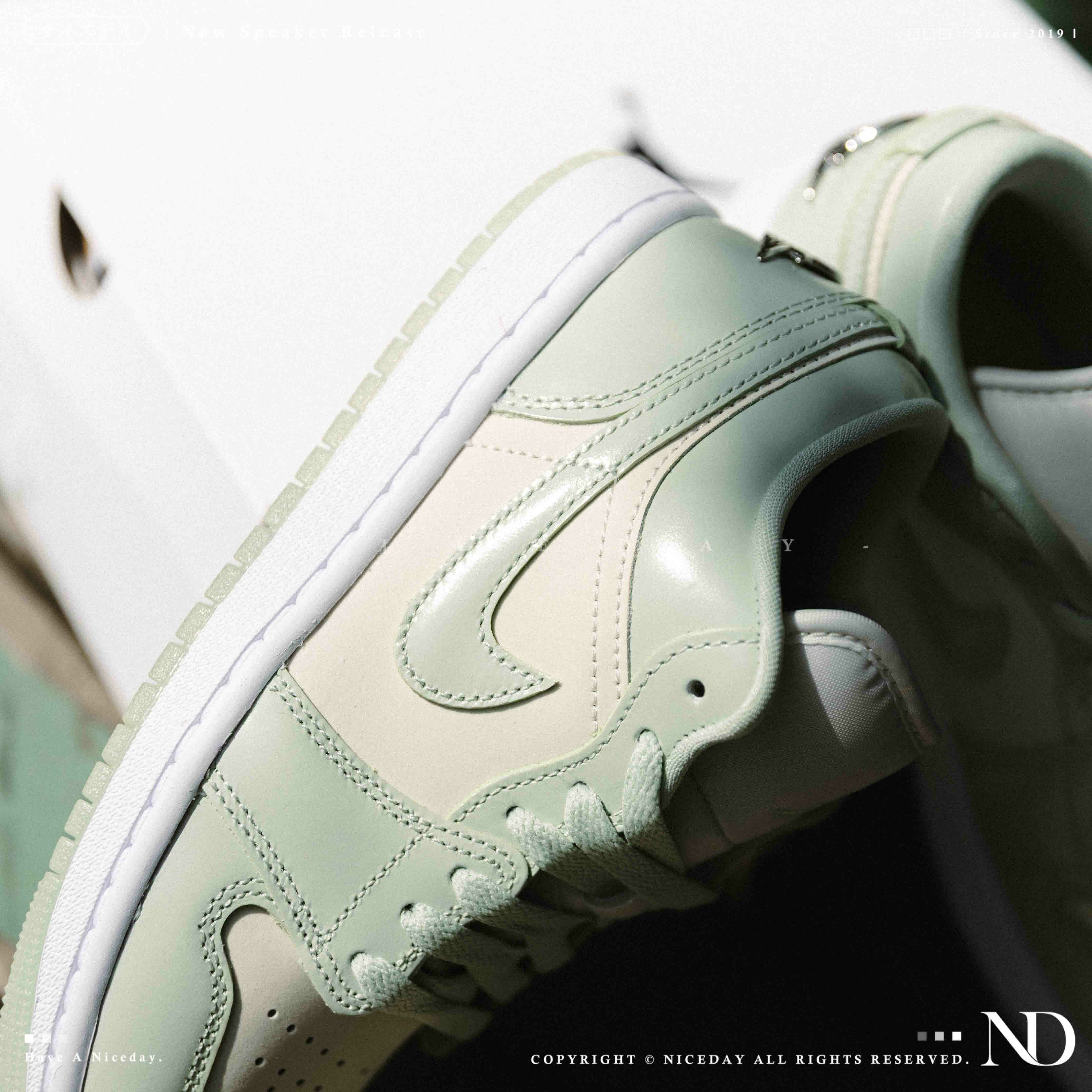 NICEDAY 現貨 Air Jordan 1 Low SE 蘋果綠 綠色 淺綠 皮革 低筒 女鞋 HF4078-100