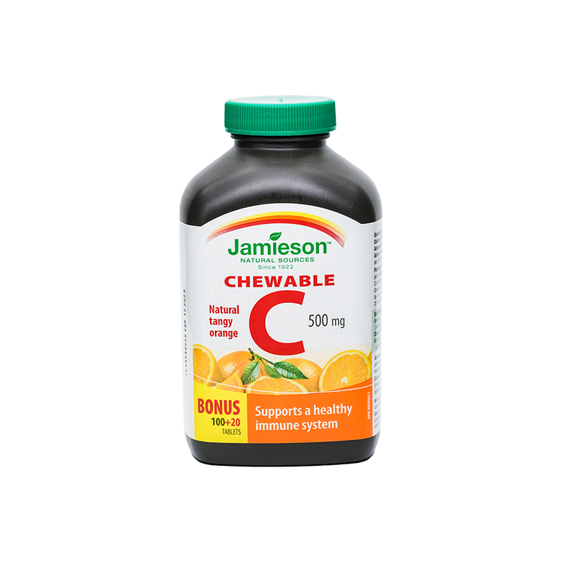 JAMIESON 維他命C 咀嚼片500MG 橙味 (120粒)