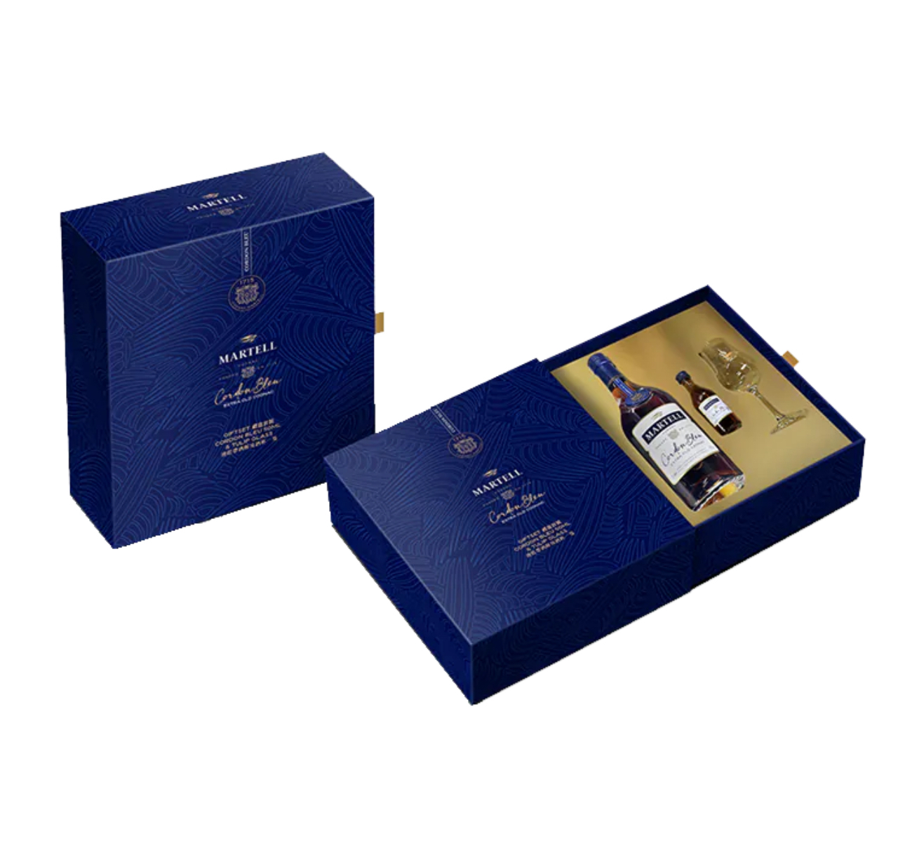 馬爹利藍帶酒辦連杯套裝 700ml Martell CordonBleu with 50ml miniature and a glass