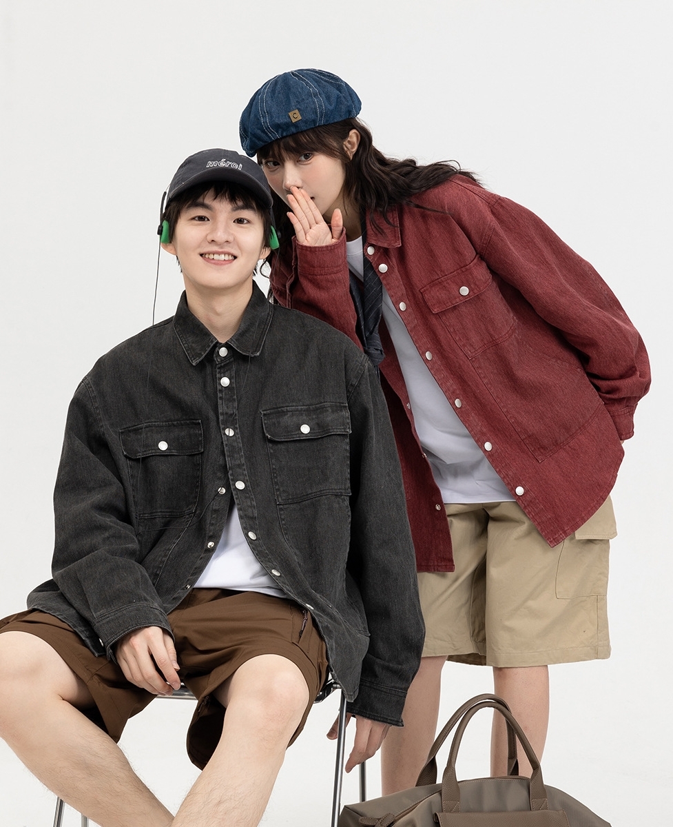 3M09 日系大口袋水洗風牛仔襯衫 三色