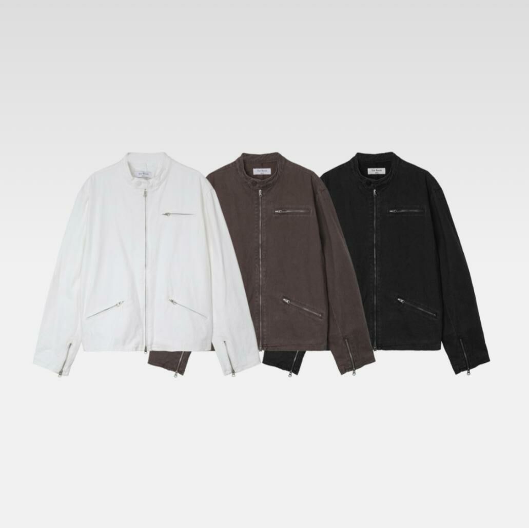 洗水淨色企領拉鍊外套 OUR ROOM-038JK