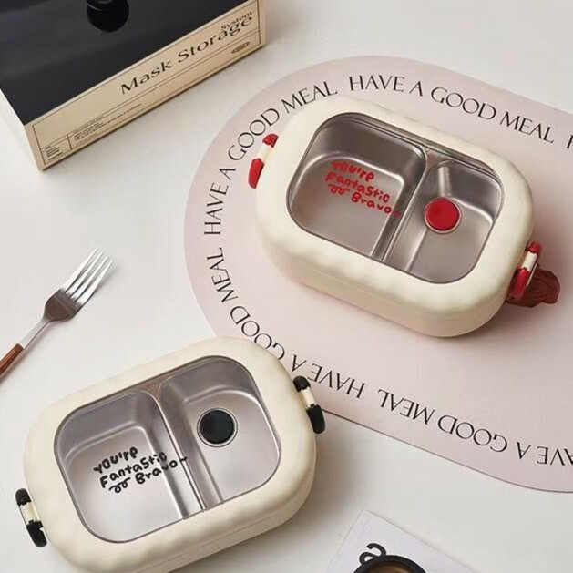 《5753》上班族必備字母不鏽鋼卡扣便當盒