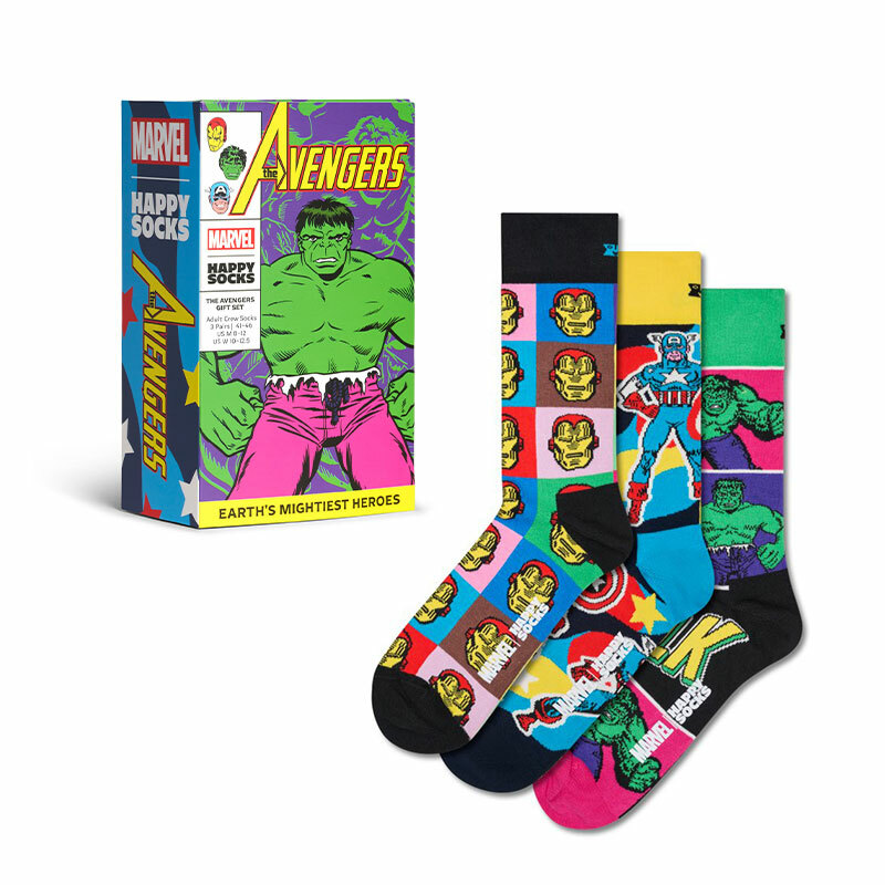 Happy Socks - 成人襪禮盒裝 MARVEL™復仇者聯盟 3件套