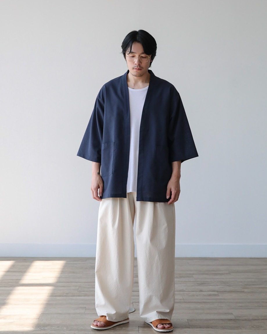 亞麻氣球長闊腿褲