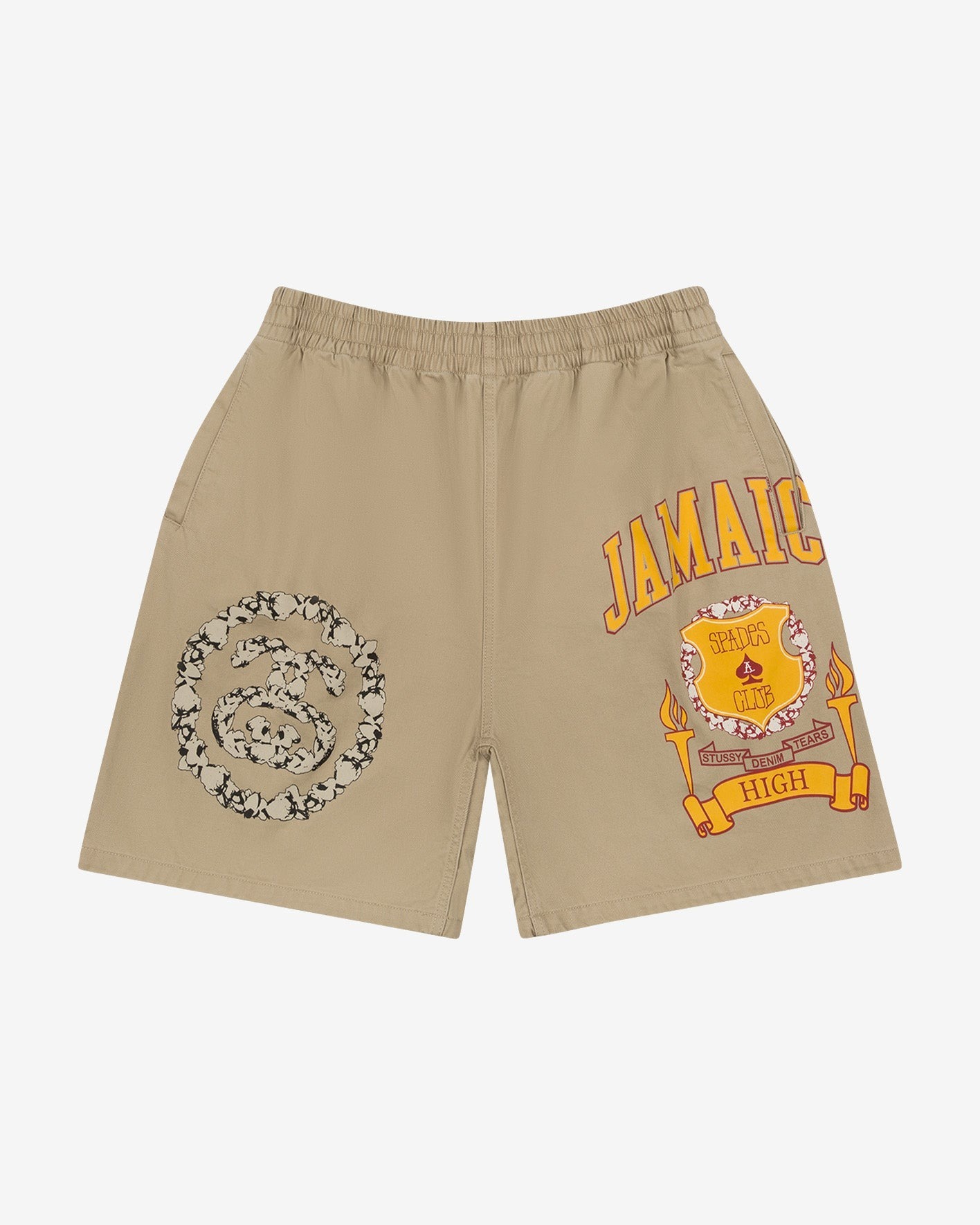 2025SS STÜSSY & DENIM TEARS Jamaica High Khaki Short 聯名 爆米花 雙S LOGO 棉褲 短褲 重磅 現貨 312025